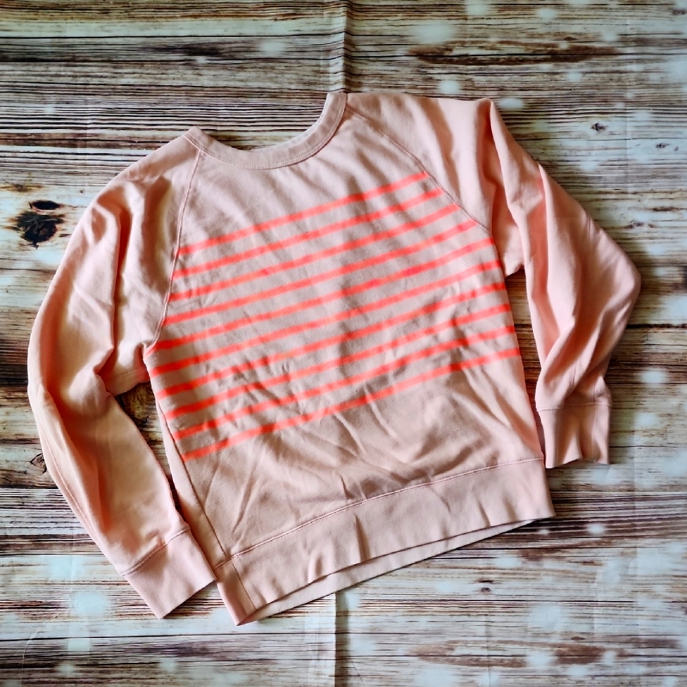 GAP Peach and Coral Striped Top